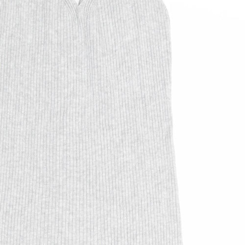 Divided by H&M Womens Grey Acrylic Tank Dress Size 14 V-Neck Pullover - Ribbed