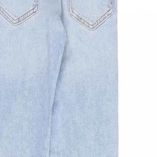 New Look Girls Blue Cotton Straight Jeans Size 11 Years L24 in Regular Zip - Distressed