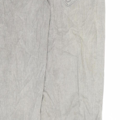 Fat Face Womens Grey Cotton Trousers Size 12 L32 in Regular Zip