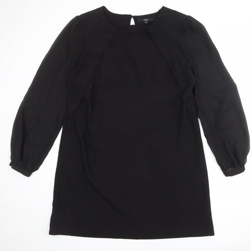 NEXT Womens Black Polyester Shift Size 18 Round Neck Button