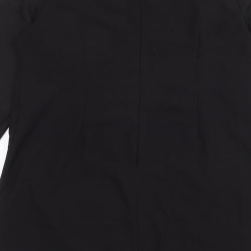 NEXT Womens Black Polyester Shift Size 18 Round Neck Button