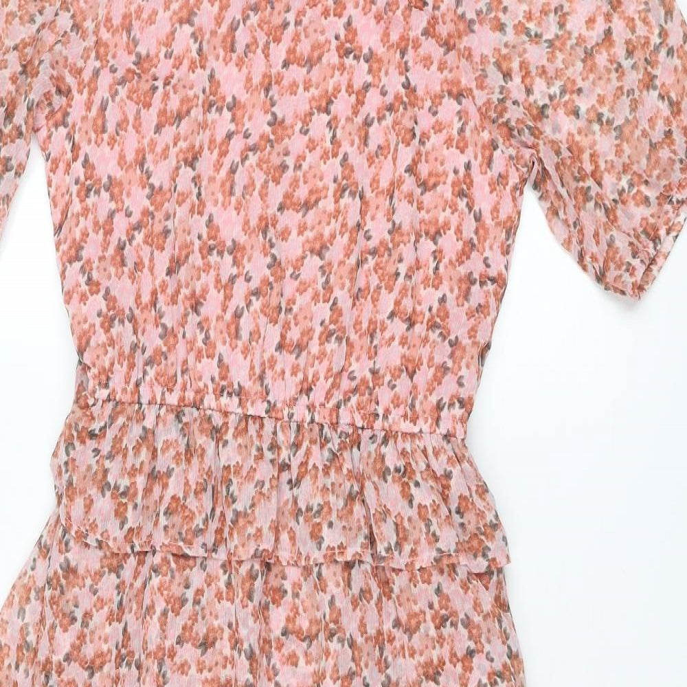 NEXT Girls Multicoloured Floral Polyester A-Line Size 11 Years Round Neck Button