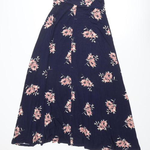 Capsule Womens Blue Floral Viscose A-Line Skirt Size 14