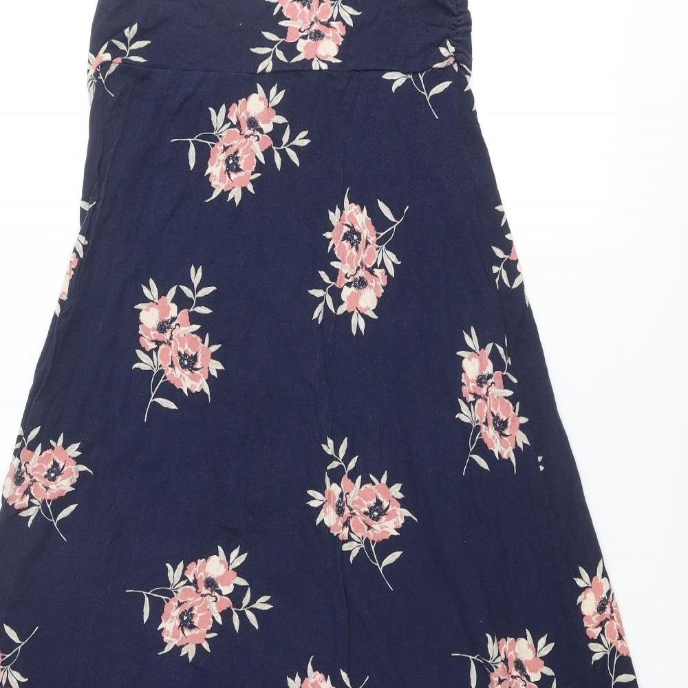 Capsule Womens Blue Floral Viscose A-Line Skirt Size 14