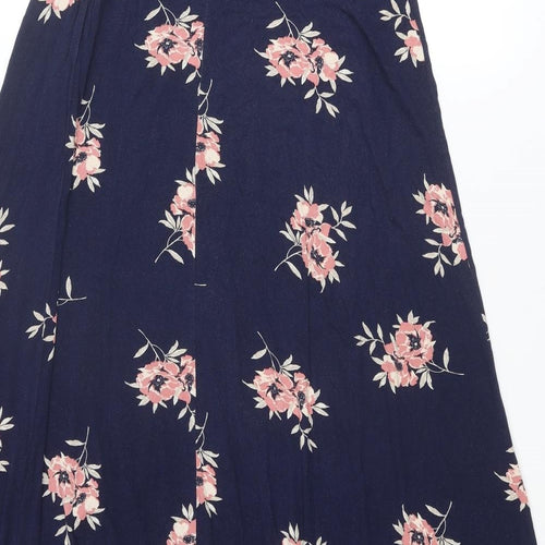 Capsule Womens Blue Floral Viscose A-Line Skirt Size 14