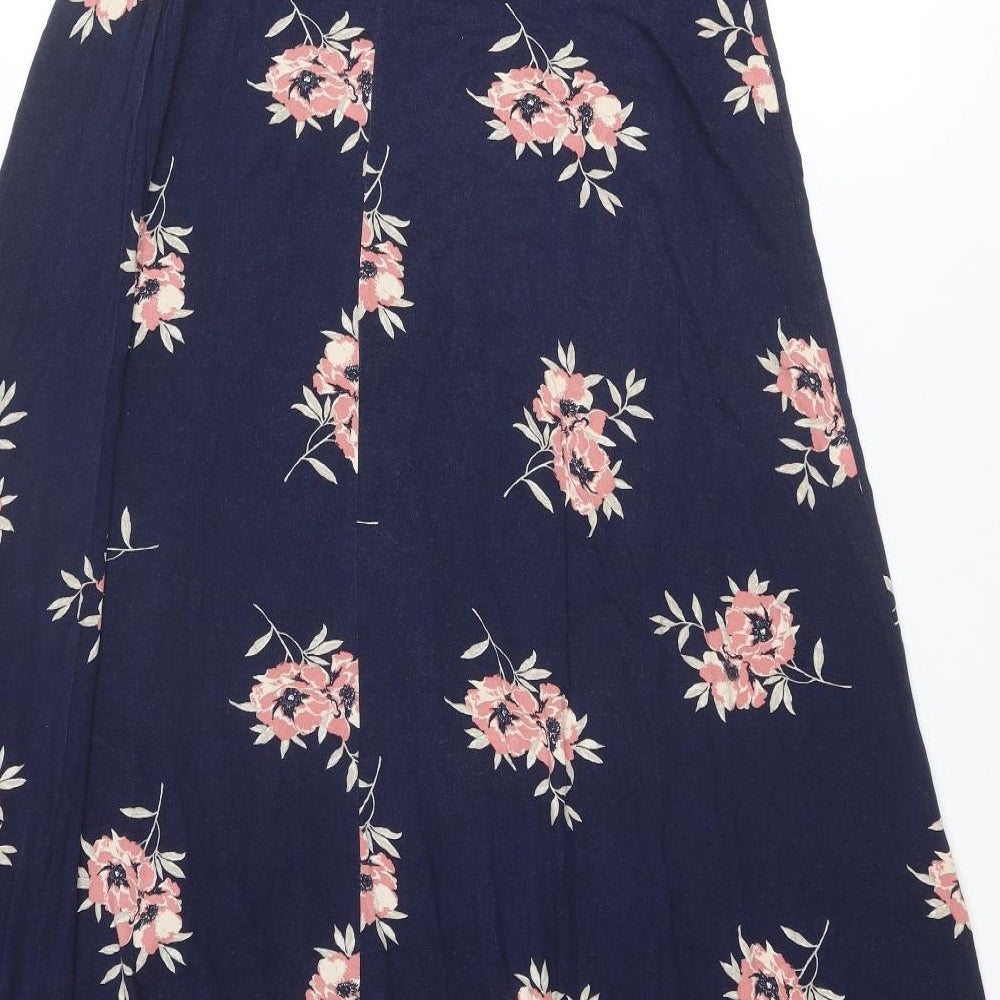 Capsule Womens Blue Floral Viscose A-Line Skirt Size 14