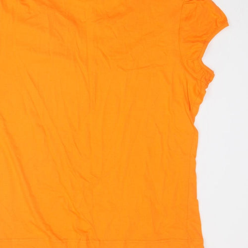 NEXT Womens Orange Cotton Basic T-Shirt Size 20 V-Neck