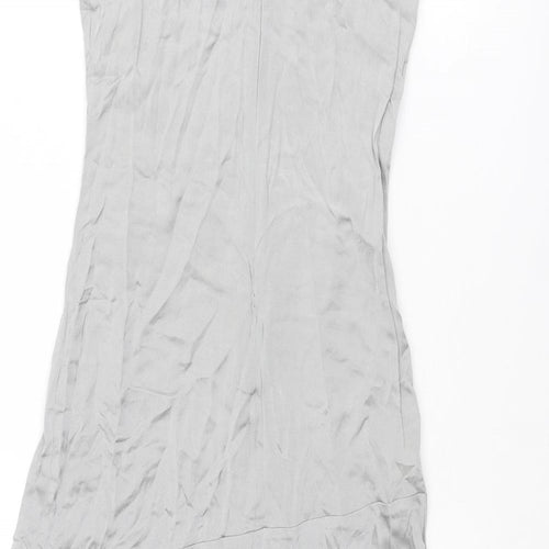 Limited Edition Womens Silver Viscose A-Line Size 6 Round Neck Zip