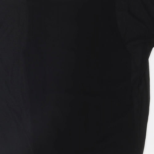 Design History Womens Black Polyester Basic Blouse Size L Round Neck