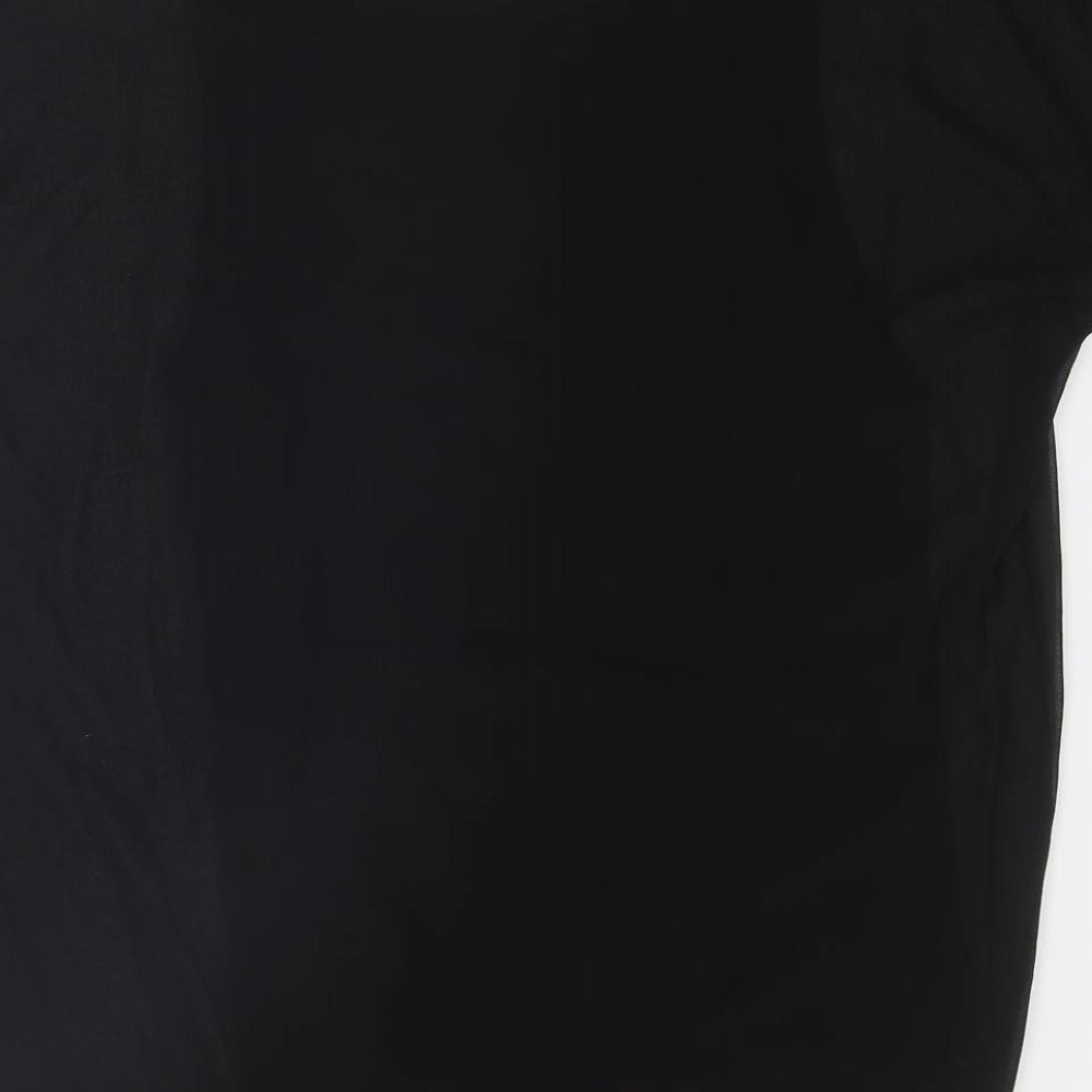 Design History Womens Black Polyester Basic Blouse Size L Round Neck