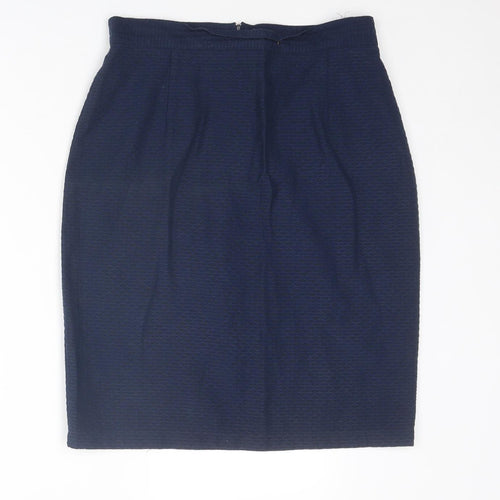C&A Womens Blue Polyester Straight & Pencil Skirt Size 14 Zip