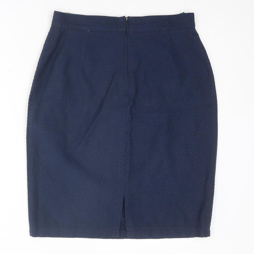 C&A Womens Blue Polyester Straight & Pencil Skirt Size 14 Zip