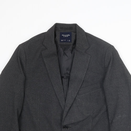 Abercrombie & Fitch Mens Grey Polyester Jacket Blazer Size 36 Regular