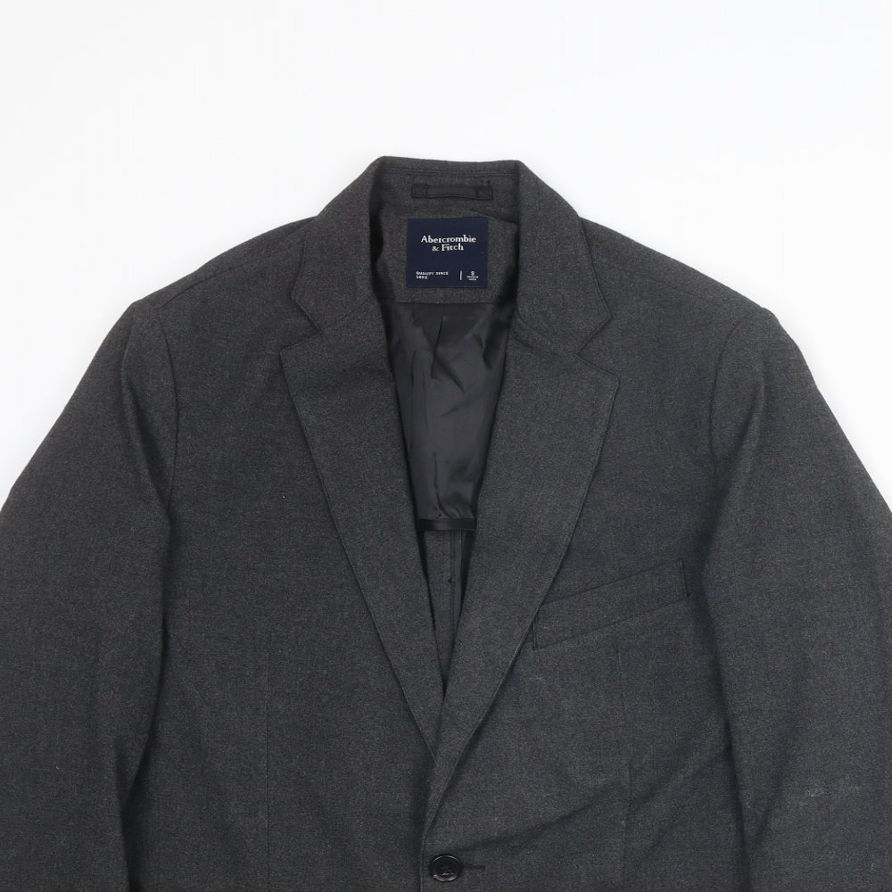 Abercrombie & Fitch Mens Grey Polyester Jacket Blazer Size 36 Regular