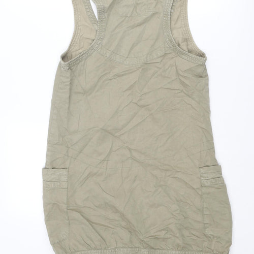 River Island Womens Green Cotton Mini Size 10 Scoop Neck Pullover