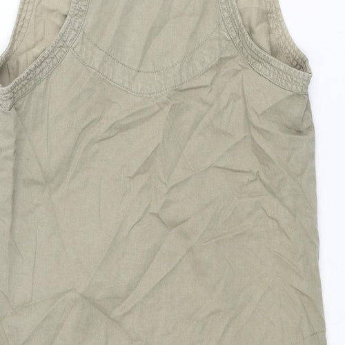 River Island Womens Green Cotton Mini Size 10 Scoop Neck Pullover