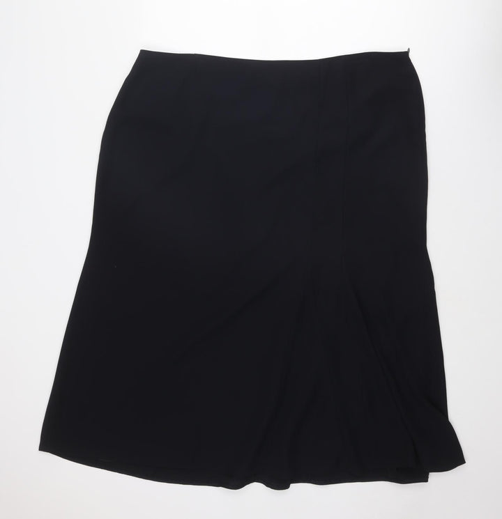 Blanchelle Womens Black Polyester A-Line Skirt Size 26 Zip