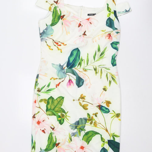 Roman Womens Multicoloured Floral Polyester Pencil Dress Size 12 V-Neck Zip