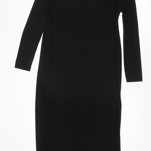 ASOS Womens Black Polyester Maxi Size 18 Square Neck Pullover