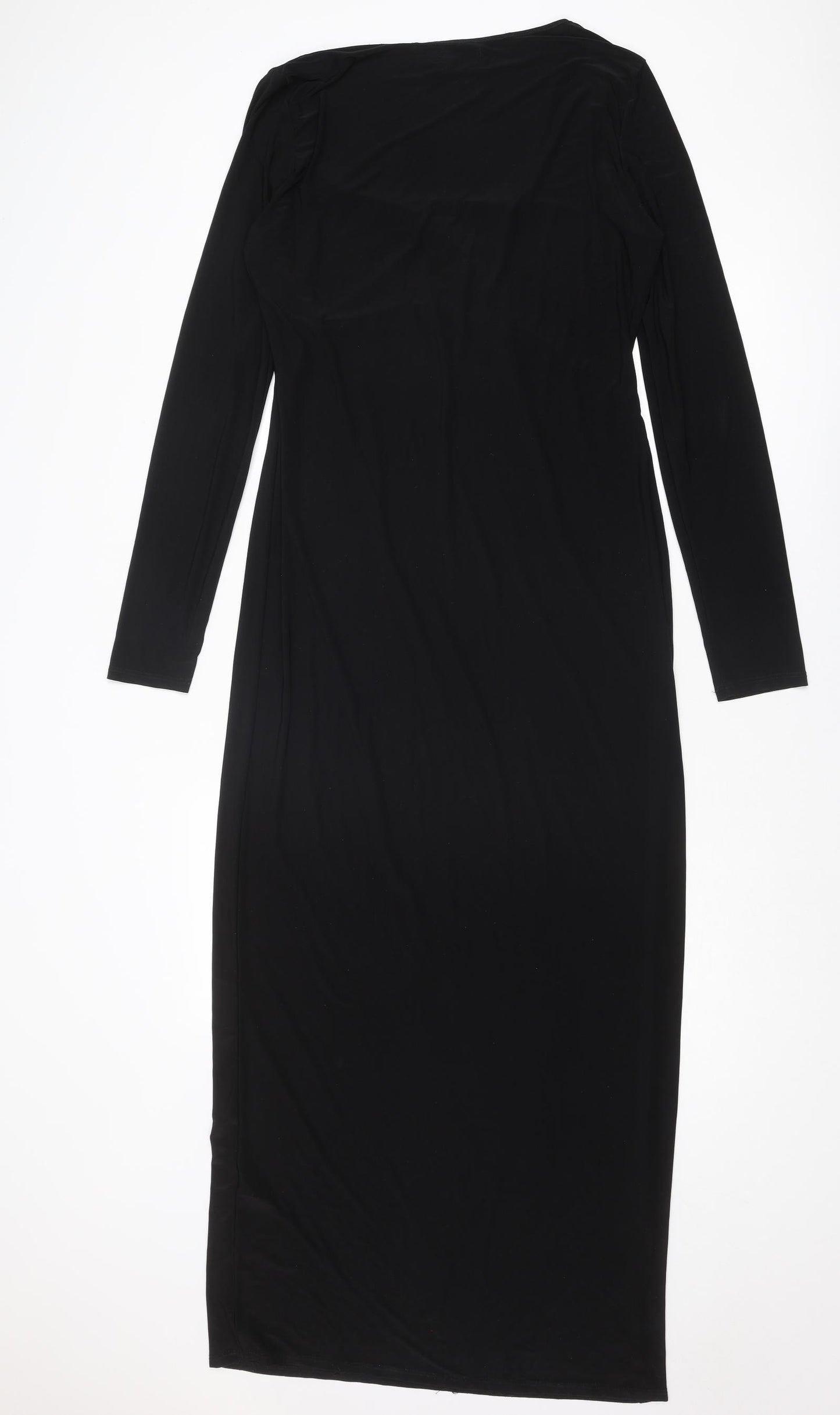 ASOS Womens Black Polyester Maxi Size 18 Square Neck Pullover