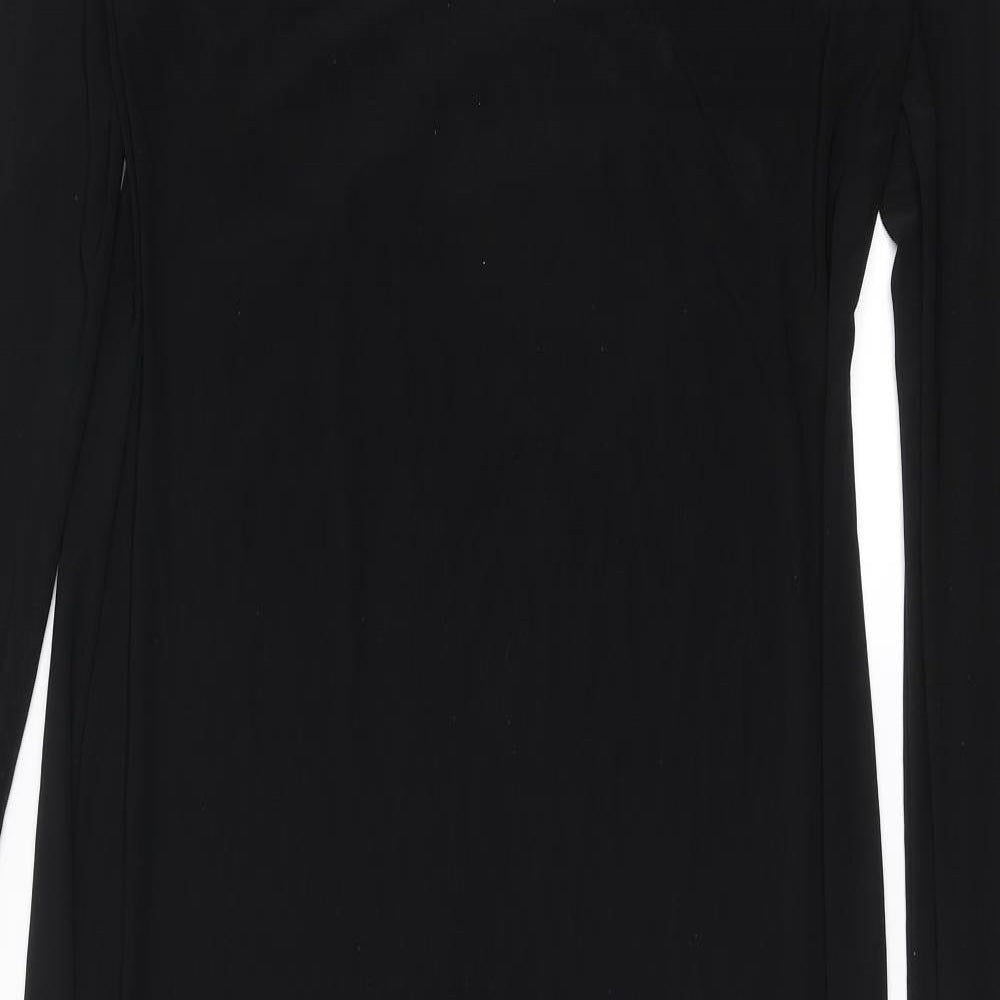 ASOS Womens Black Polyester Maxi Size 18 Square Neck Pullover