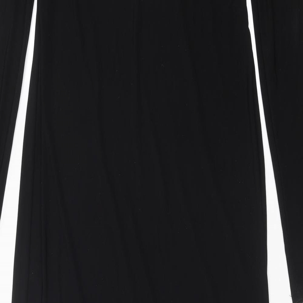 ASOS Womens Black Polyester Maxi Size 18 Square Neck Pullover