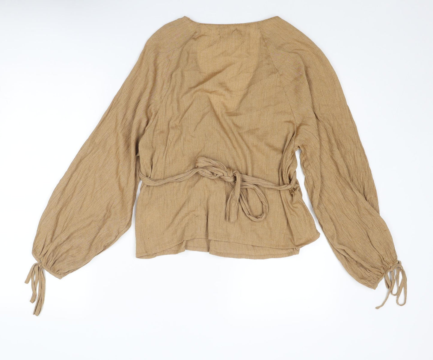 Urban Outfitters Womens Brown Viscose Basic Blouse Size S V-Neck