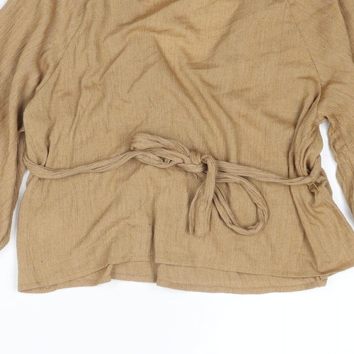 Urban Outfitters Womens Brown Viscose Basic Blouse Size S V-Neck