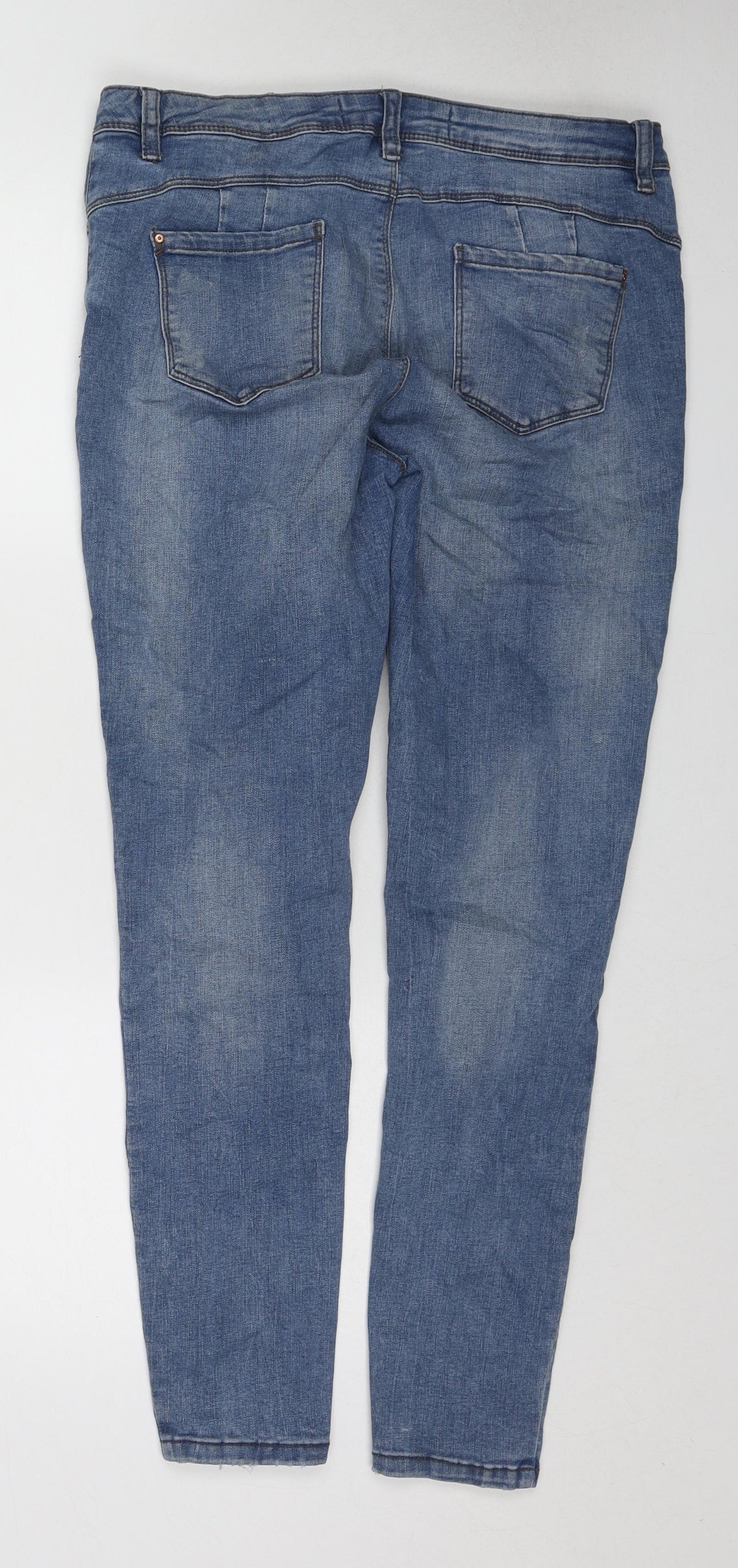 Denim & Co. Womens Blue Cotton Skinny Jeans Size 16 L28 in Regular Zip