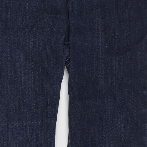 Per Una Womens Blue Cotton Straight Jeans Size 12 L29 in Slim Zip
