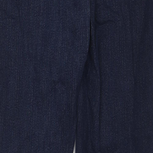 Per Una Womens Blue Cotton Straight Jeans Size 12 L29 in Slim Zip