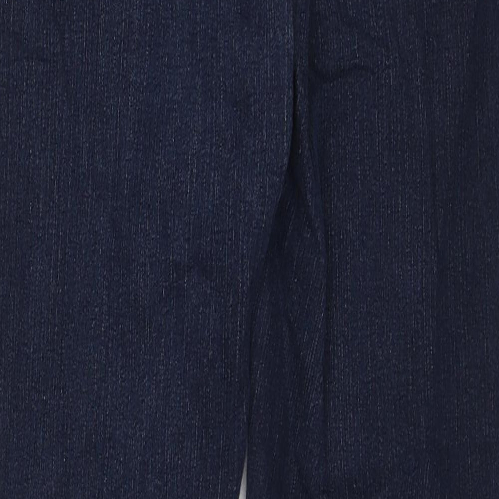 Per Una Womens Blue Cotton Straight Jeans Size 12 L29 in Slim Zip