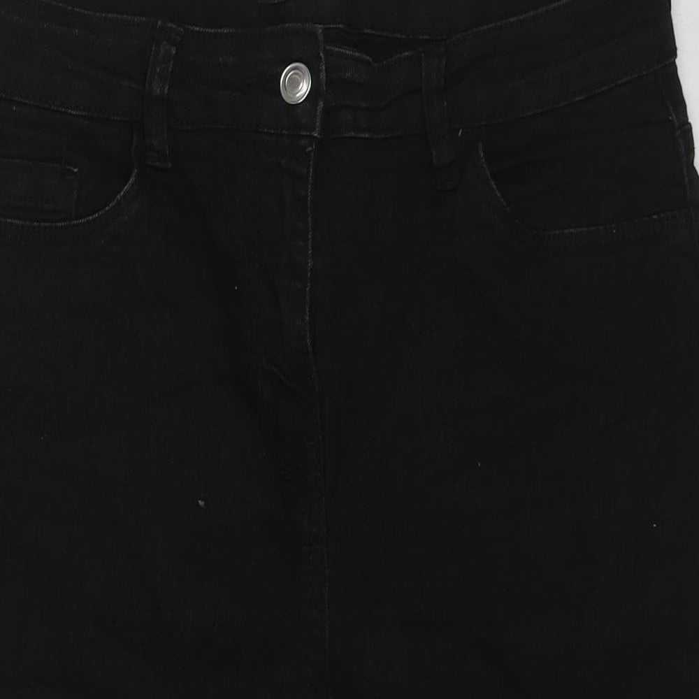 Pep & Co Womens Black Cotton Skimmer Shorts Size 14 L12 in Regular Zip