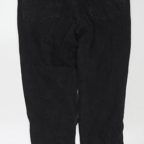 Topshop Womens Black Cotton Tapered Jeans Size 28 in L30 in Regular Zip