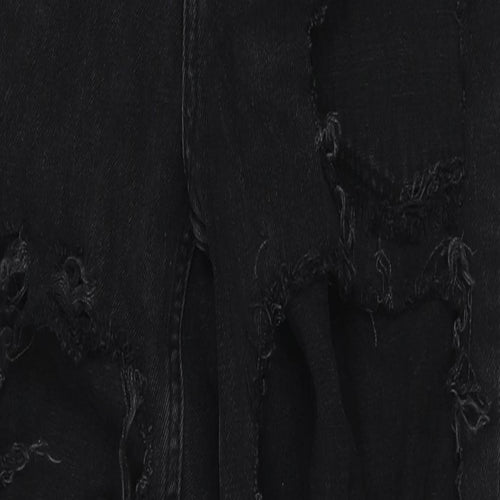 Topshop Womens Black Cotton Tapered Jeans Size 28 in L30 in Regular Zip