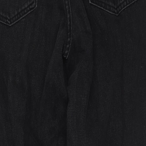 Topshop Womens Black Cotton Tapered Jeans Size 28 in L30 in Regular Zip