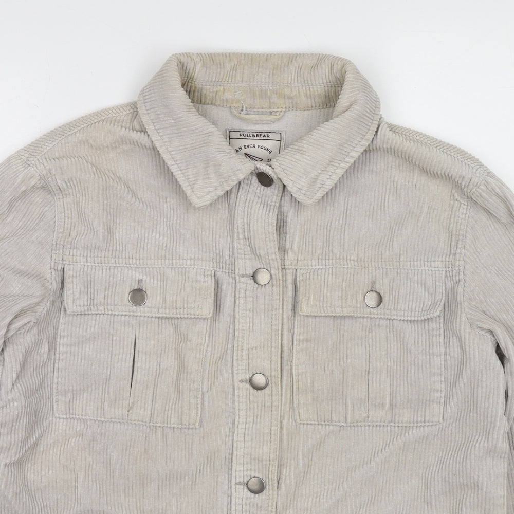 Pull&Bear Womens Beige Jacket Size S Button