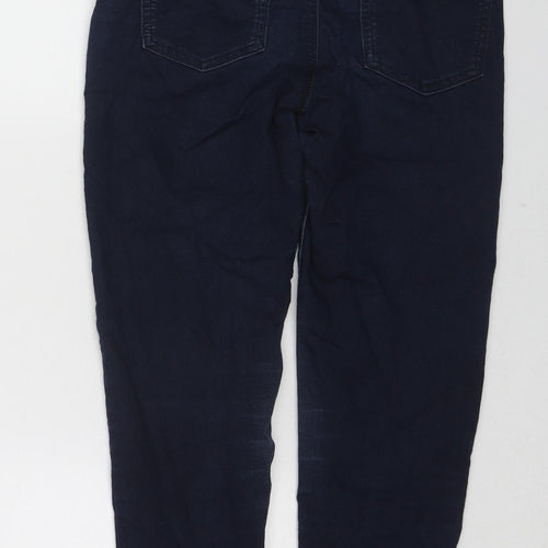 Marks and Spencer Womens Blue Cotton Straight Jeans Size 8 L21 in Regular Zip