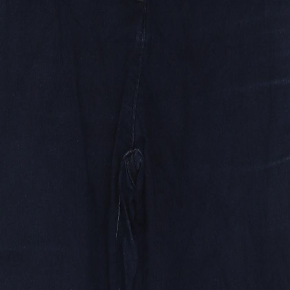 Marks and Spencer Womens Blue Cotton Straight Jeans Size 8 L21 in Regular Zip