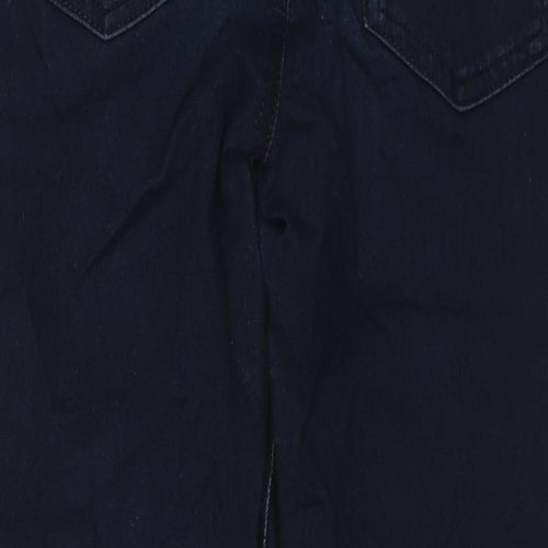 Marks and Spencer Womens Blue Cotton Straight Jeans Size 8 L21 in Regular Zip