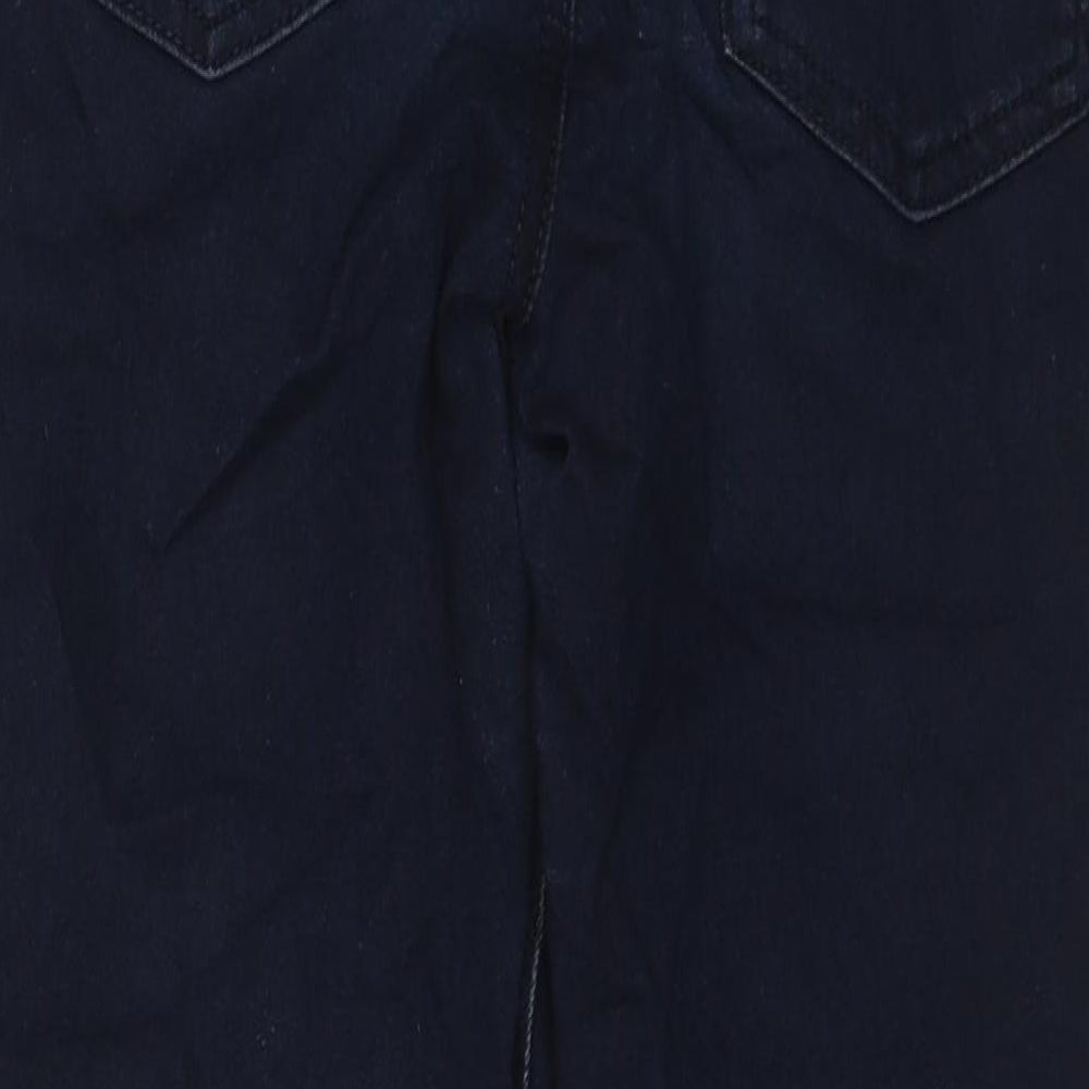Marks and Spencer Womens Blue Cotton Straight Jeans Size 8 L21 in Regular Zip