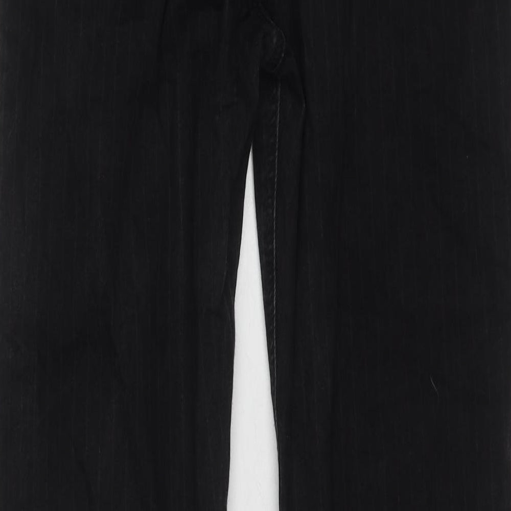 Topshop Womens Black Cotton Flared Jeans Size 32 in L32 in Regular Zip