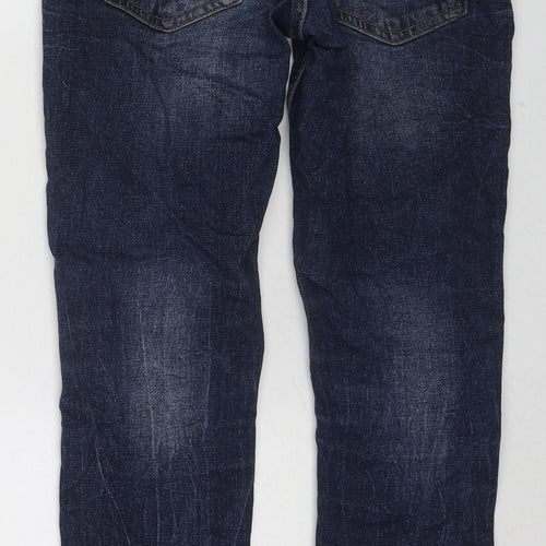 Outfitters Boys Blue Cotton Straight Jeans Size 10-11 Years Regular Zip