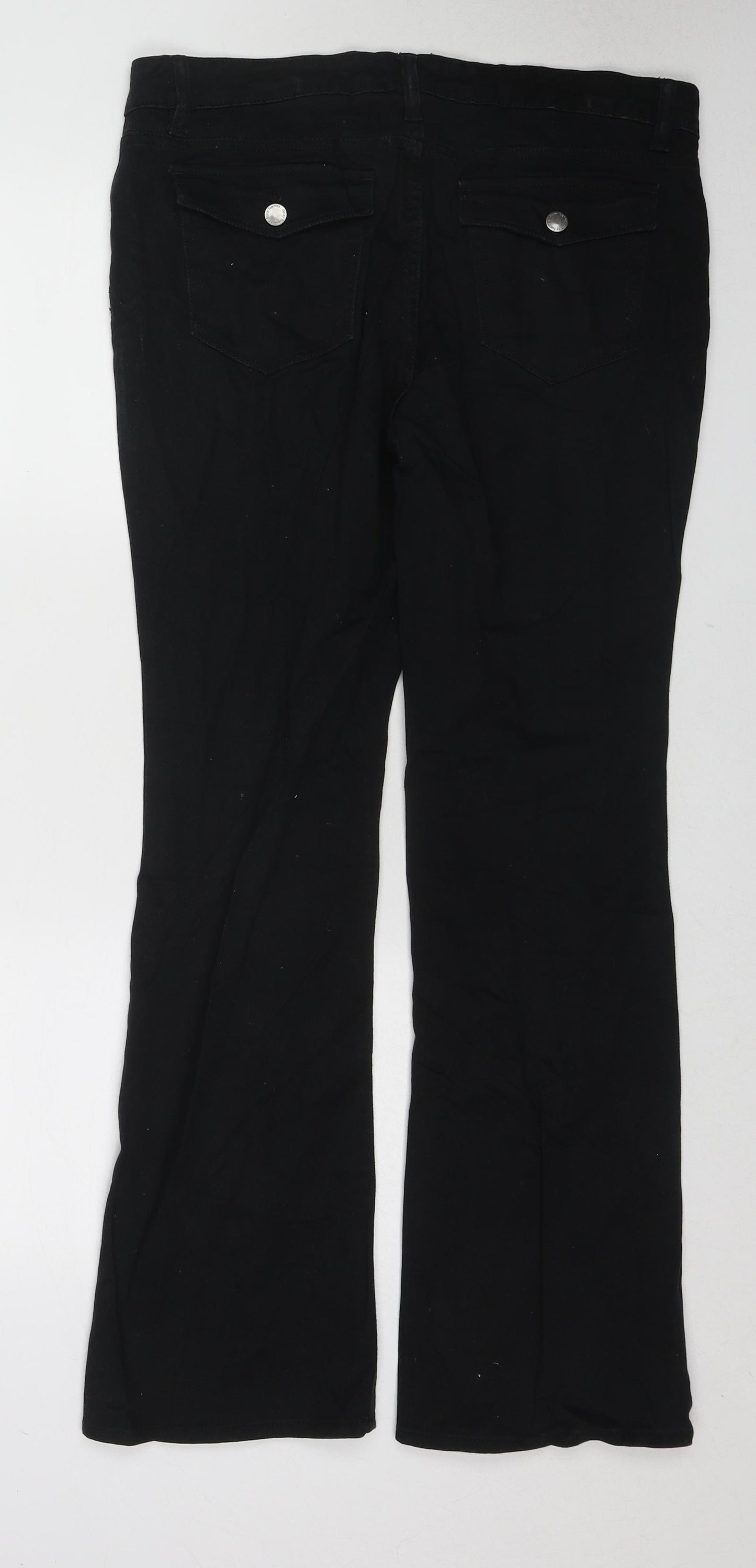 Daisy Fuentes Womens Black Cotton Bootcut Jeans Size 12 L30 in Regular Zip