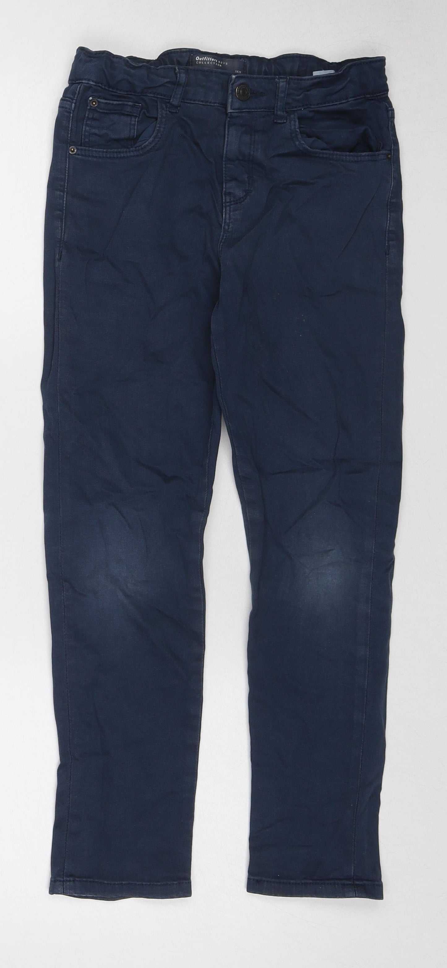 Outfitters Boys Blue Cotton Straight Jeans Size 9-10 Years L23 in Regular Zip