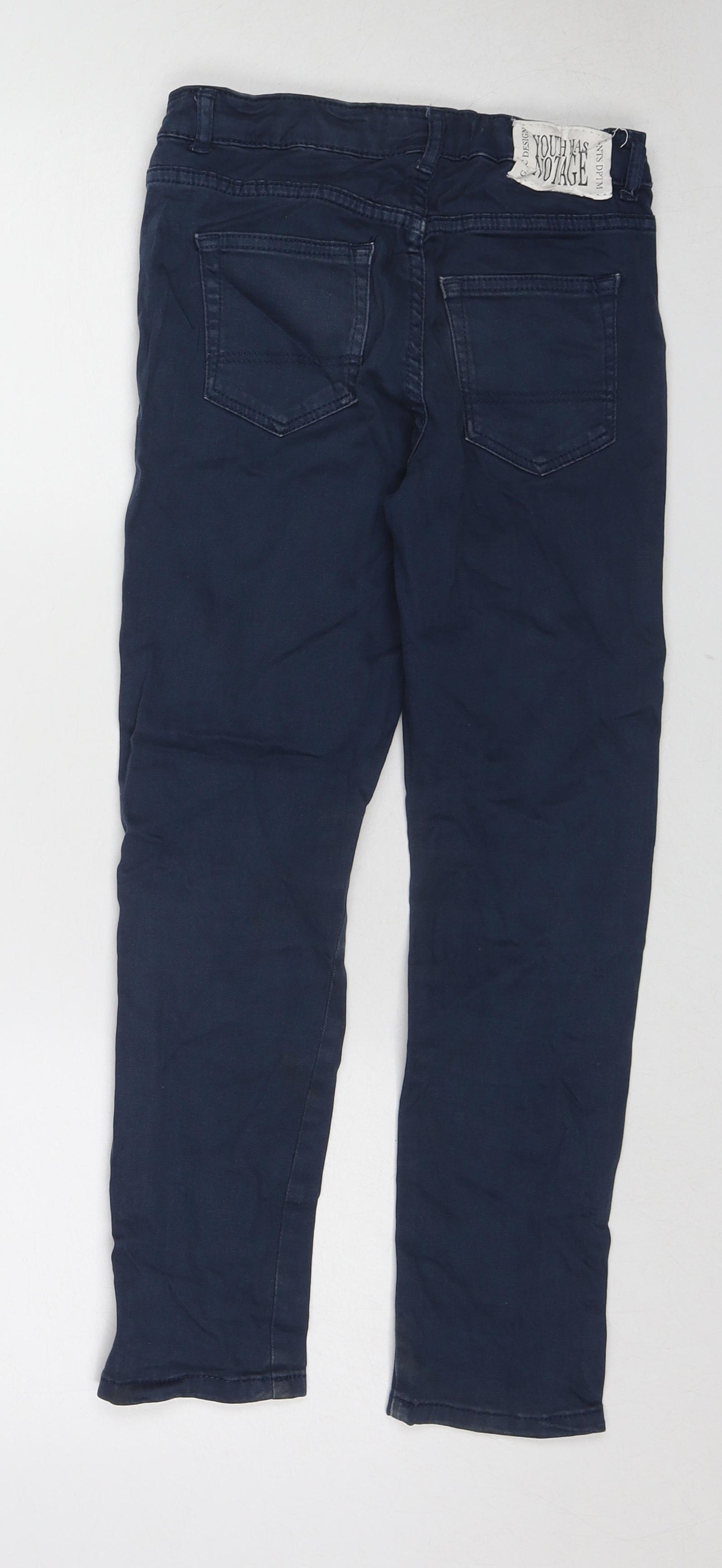 Outfitters Boys Blue Cotton Straight Jeans Size 9-10 Years L23 in Regular Zip