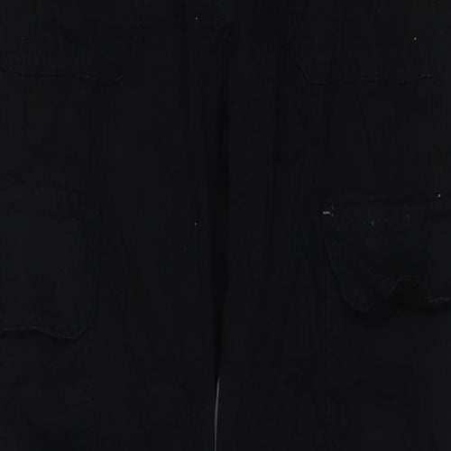Zara Womens Black Cotton Wide-Leg Jeans Size 8 L30 in Regular Zip
