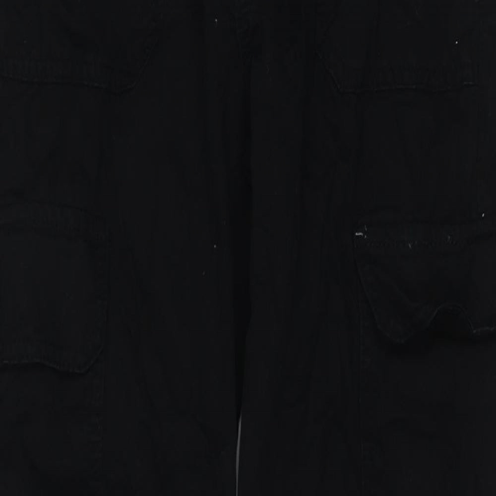 Zara Womens Black Cotton Wide-Leg Jeans Size 8 L30 in Regular Zip