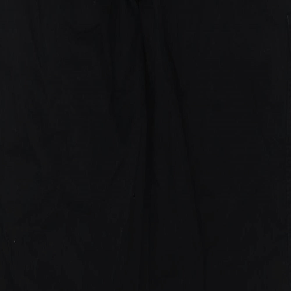 Zara Womens Black Cotton Wide-Leg Jeans Size 8 L30 in Regular Zip