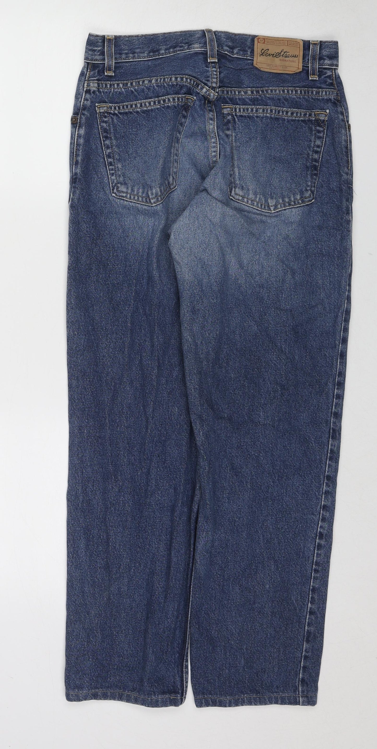 Levi's Womens Blue Cotton Straight Jeans Size 30 in L28 in Regular Zip